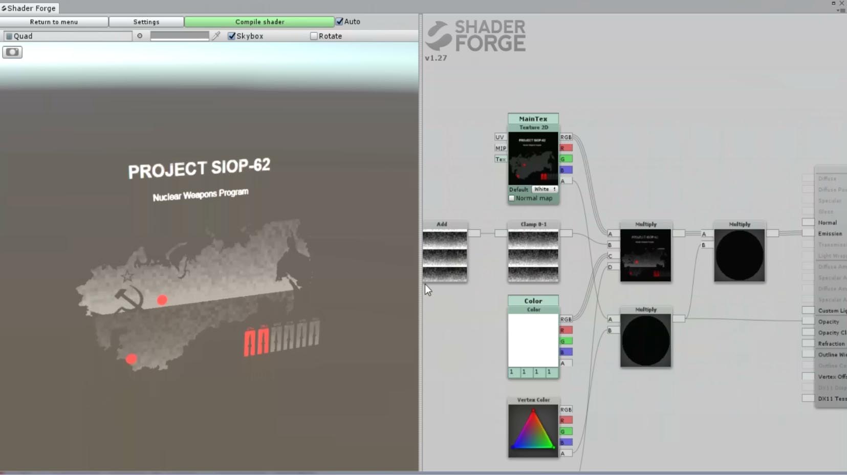 U3D ShaerForge高科技扫描Shader