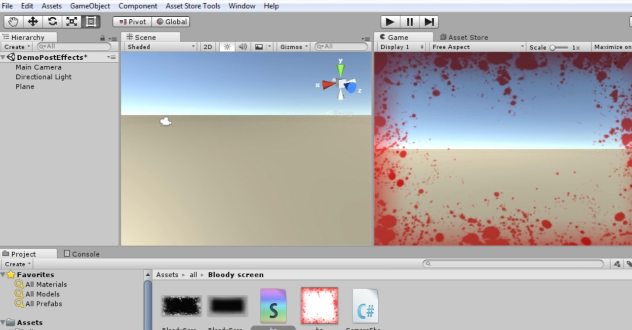 Unity3D屏幕血液效果教程